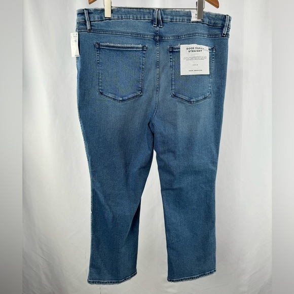 NWT Good American Good Curve Straight Jeans in Blue858 Size 20 - Picture 11 of 13